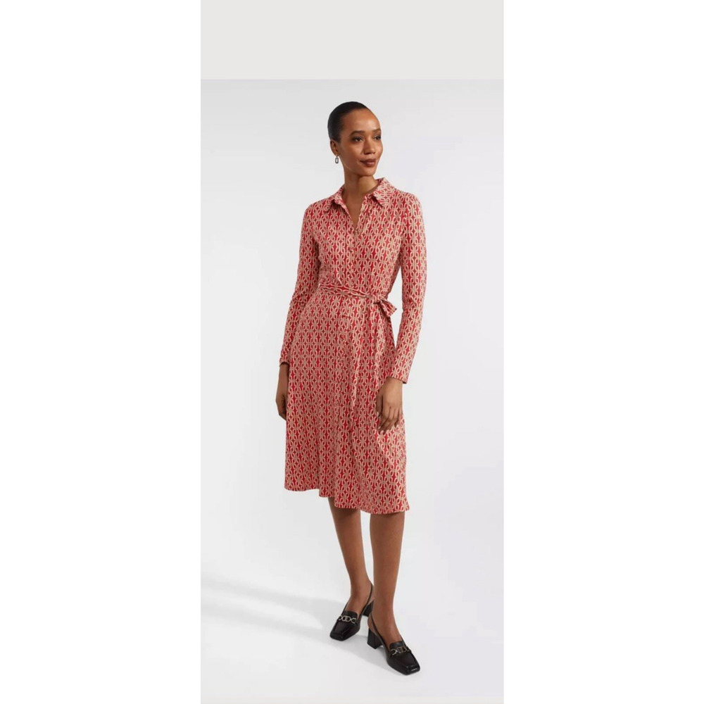 HOBBS LONDON‎ (10) Clarice-Jersey Knit-Long Sleeve-Midi Dress-Brunch-Luxury-NWOT